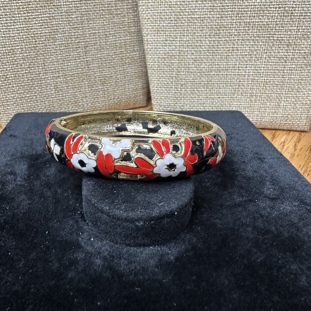 Sequin Nordstrom Multicolor Gold Tone Statement Enamel Bangle Bracelet # 456